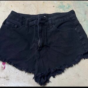 BDG Black Frayed Jean Shorts